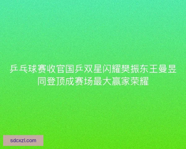 乒乓球赛收官国乒双星闪耀樊振东王曼昱同登顶成赛场最大赢家荣耀