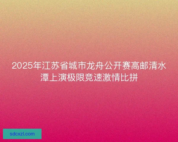 2025年江苏省城市龙舟公开赛高邮清水潭上演极限竞速激情比拼 2025年江苏省城市龙舟公开赛高邮清水潭上演极限竞速激情比拼
