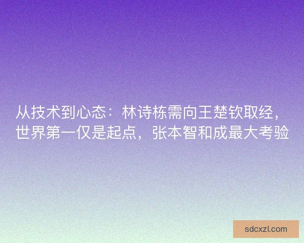 从技术到心态：林诗栋需向王楚钦取经，世界第一仅是起点，张本智和成最大考验