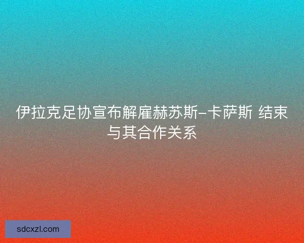 伊拉克足协宣布解雇赫苏斯-卡萨斯 结束与其合作关系 伊拉克足协宣布解雇赫苏斯-卡萨斯 结束与其合作关系